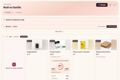 Listopia : listes de cadeaux de Noël en famille, données de démonstration