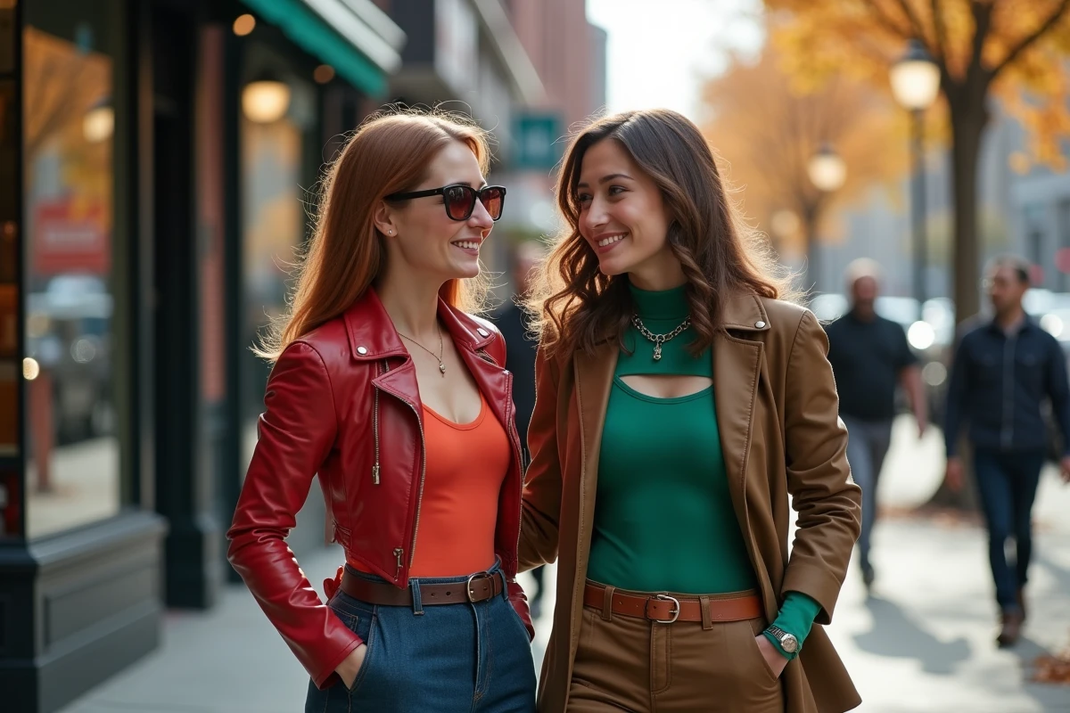 Deux amis en costumes de Clover et Alex dans la rue