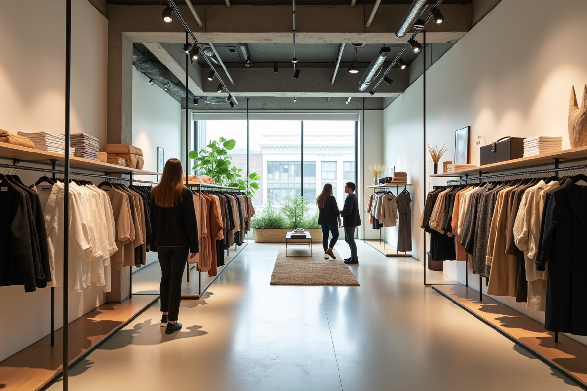 Intérieur d un magasin Zara avec vêtements durables et clients